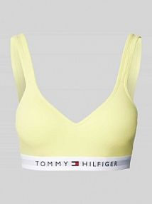 Stanik w jednolitym kolorze z detalem z logo Tommy Hilfiger żółty EAN UW0UW04612