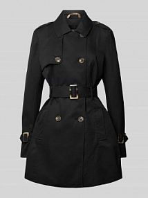 Płaszcz z paskiem w talii Zero czarny damski EAN 1085431501