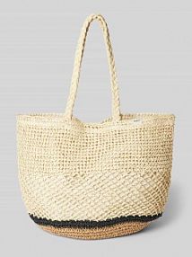 Torba shopper z uchwytem Barts beżowa EAN SH STRAW CROCHET