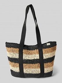 Torba shopper ze wzorem w paski model Kaven Barts czarna EAN KAVEN BEACHBAG L