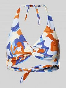 Top bikini z wiązanym detalem model Lunan Barts niebieski EAN Cross Halter Pri