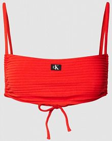 Top bikini z prostokątnym dekoltem Calvin Klein Underwear czerwony EAN KW0KW02467