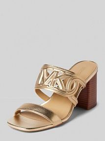 Sandały skórzane na słupku model ALMA MICHAEL Michael Kors złote EAN 40S4ALMS1M