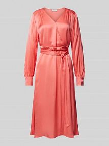 Sukienka midi w kopertowym stylu z wiskozy milano italy różowa EAN 42-6976-1254