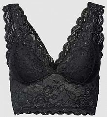 Biustonosz typu bralette z obszyciem z koronki model CHLOE Only czarny EAN 15107599
