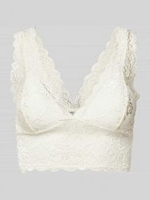 Biustonosz typu bralette z obszyciem z koronki model CHLOE Only biały EAN 15107599