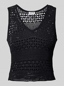 Top z dzianiny z ażurowym wzorem model LAIKA Noisy May czarny damski EAN 27029390