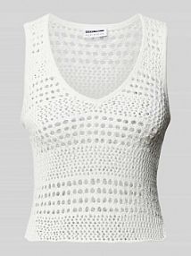 Top z dzianiny z ażurowym wzorem model LAIKA Noisy May biały damski EAN 27029390