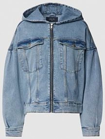 Kurtka jeansowa z kapturem model ALVIVA Noisy May niebieska damska EAN 27028452