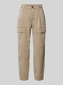 Spodnie cargo o skróconym kroju regular fit MAC beżowe damskie EAN 430307700