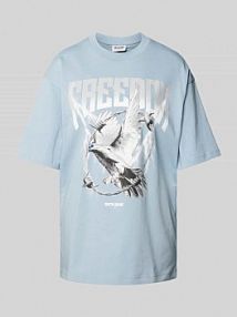 T-shirt z nadrukiem z motywem i napisem model FREEDOM Sixth June niebieski damski EAN 25027-PACK10