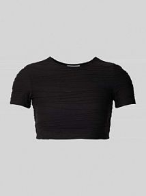 Top krótki z fakturowanym wzorem model WAVY Sixth June czarny damski EAN 34115-PACK8