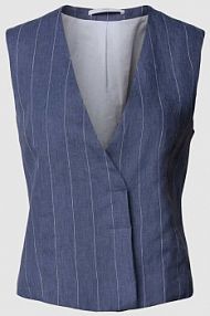 Kamizelka lniana ze wzorem w cienkie prążki LANIUS niebieska damska EAN 12413909-00