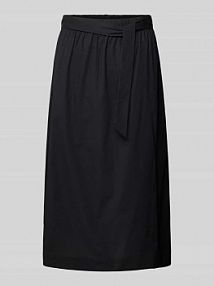 Spódnica midi z wiązanym paskiem LANIUS czarna EAN RCK Midi Gürtel