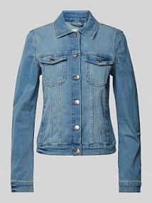 Kurtka jeansowa z nakładanymi kieszeniami z patką na piersi Tom Tailor Denim niebieska damska EAN 1041046