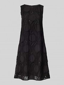 Sukienka o długości do kolan z okrągłym dekoltem LUISA CERANO czarna EAN 798489 3619