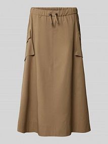 Spódnica midi z elastycznym pasem i tunelem LUISA CERANO oliwkowa EAN 598191 3342