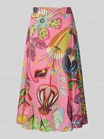Spódnica midi z nadrukiem na całej powierzchni LUISA CERANO różowa EAN 598190 3623 22