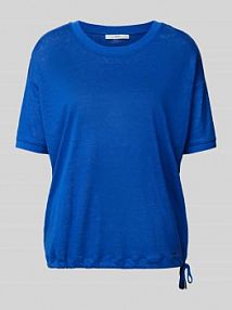 T-shirt z lnu model CANDICE BRAX niebieski damski EAN LEINEN TSHIRT TU