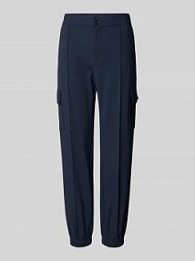 Spodnie z zakładkami w pasie i kieszeniami cargo model MANTINA MOS MOSH granatowe damskie EAN 158430