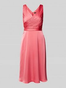 Sukienka koktajlowa o długości do kolan z plisami Vera Mont różowa EAN 48804262