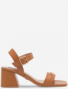 Sandały na obcasie Nine West brązowe 123AL0553