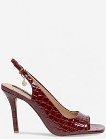 Sandały na obcasie Nine West czerwone FF-1065