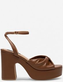 Sandały na obcasie Nine West brązowe WFA2634-2