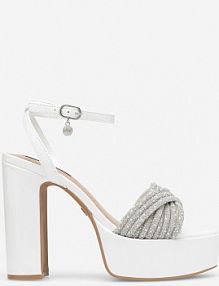 Sandały na obcasie Nine West białe WFA2736-1