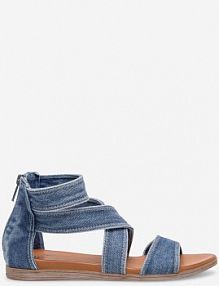 Sandały na obcasie mustang jeansowy 1424-806