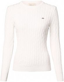 Sweter  Kobiety Bawełna biały wypukły wzór tkaniny XXL Gant damski