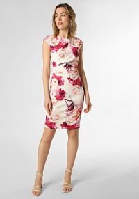 Sukienka wieczorowa Kobiety Sztuczne włókno biała/wyrazisty róż/wielokolorowa wzorzysty 44 Swing