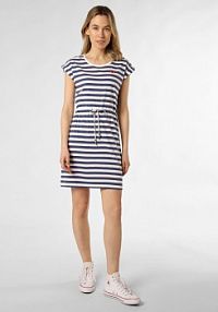 Sukienka  z lnem  Mallory Kobiety Bawełna niebieska/biała w paski L Ragwear