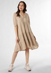 Sukienka  Kobiety wiskoza beżowa/biała w paski XS Aygill's
