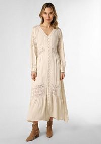 Sukienka  Kobiety wiskoza beżowa/biała jednolity M Aygill's