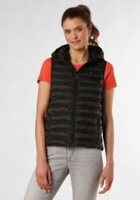 Pikowana kamizelka Kobiety Sztuczne włókno czarna jednolity XXL Tommy Hilfiger damska
