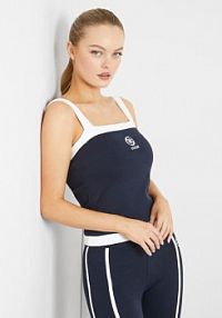 Biustonosz active z dzianiny prążkowanej  niebieski Guess