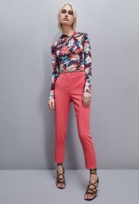 Spodnie cygaretki Essential różowe PATRIZIA PEPE