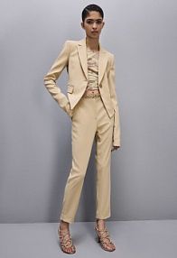 Spodnie cygaretki Essential beżowe PATRIZIA PEPE