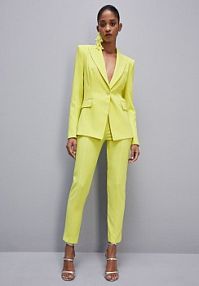 Spodnie cygaretki slim z krepy sablè żółte PATRIZIA PEPE