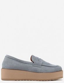 Niebieskie półbuty w Stylu Mokasynów z Imitacji Zamszu na Platformie Vhisper Renee damskie