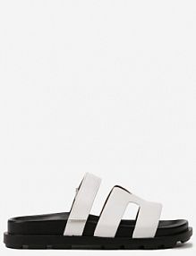 Białe Wsuwane klapki z Zapieciem na Rzep Beriolla l.day damskie