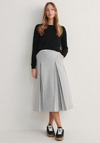 Spódnica midi z paskiem Reserved szara ZQ634-09M