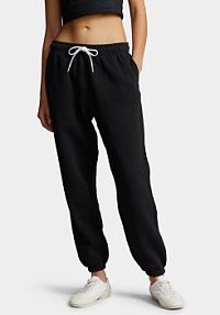 Spodnie dresowe Polo Ralph Lauren czarne damskie Prl Flc Pnt 211943009003  Regular Fit