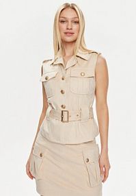 Kamizelka Guess beżowa damska 