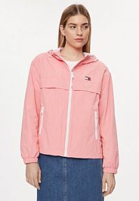 Kurtka przejściowa Tommy Jeans różowa damska Wiatrówka Chicago DW0DW17747  Regular Fit