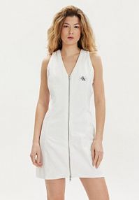 Sukienka jeansowa Calvin Klein Jeans biała 
