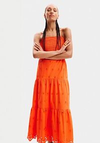 Sukienka letnia Desigual pomarańczowa Malver 24SWVW12  Regular Fit