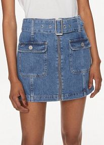 Spódnica mini Tommy Jeans niebieska Jeansowa