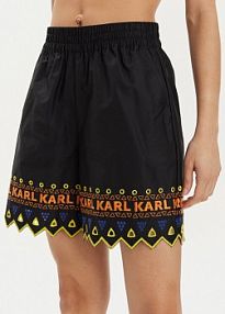 Szorty KARL LAGERFELD czarne damskie Materiałowe